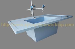 China Ice blue epoxy undermount sink customized chemical and heat resistance, inflammable wholesale