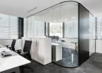 Frameless glass partition wall aluminum frame soundproof partition demountable