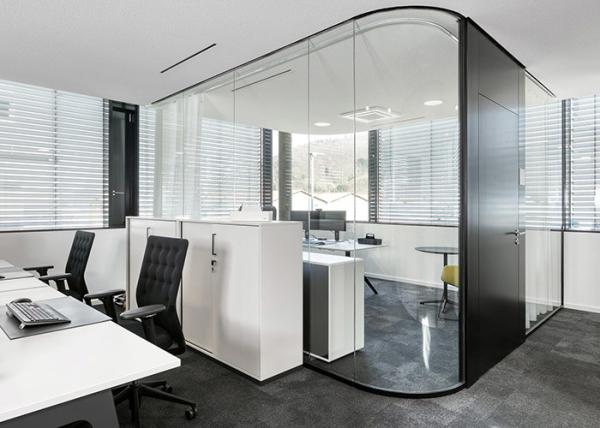 Frameless glass partition wall aluminum frame soundproof partition demountable
