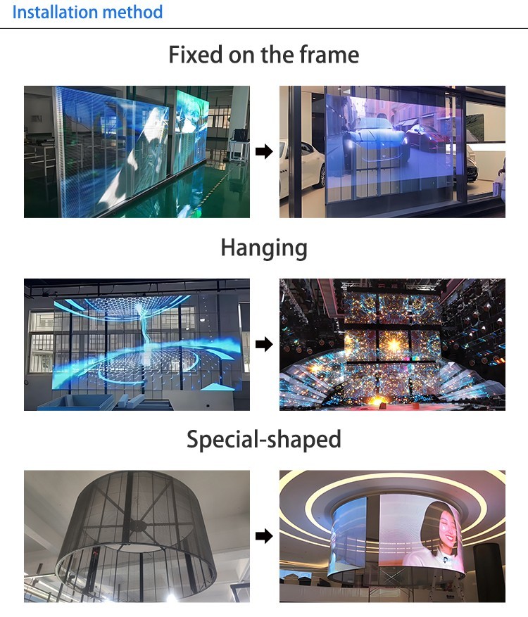 Full Color Indoor Transparent LED Screen P3.91-P7.82 Quick Installation