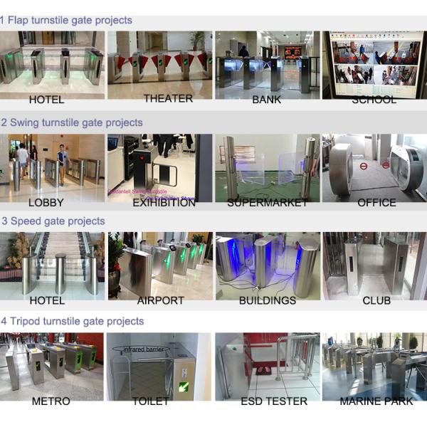 Biometric Swing Barrier Gate 0.6s Speed 40 Persons/Min
