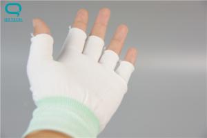 China Cleanroom Seamless Knitted Work Gloves Half Finger Gloves With Great Dexterity wholesale