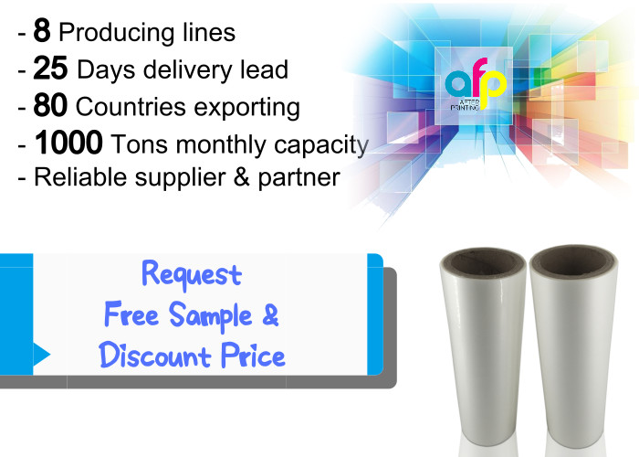 High Gloss Laminate Plastic Roll Thickness 15micron to 30micron Shine BOPP Thermal Lamination Film