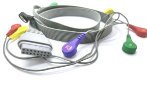 China Edan SE-2003&amp;SE-2012 Grey 5 7 10 Leads IEC/AHA Snap/Clip Holter ECG Wires With Snap wholesale