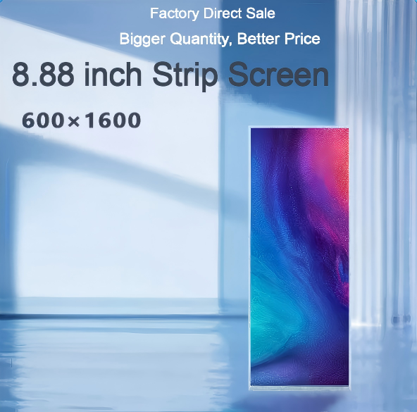 8.88 Inch TFT LCD Touch Screen MIPI Interface Bar Type Display 600x1600 Resolution 500 Nits