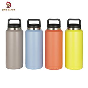China 36oz Black Vacuum Insulated Growlers With Grip Handle wholesale