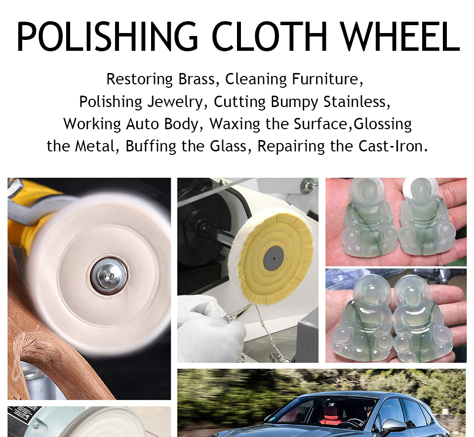 Grinder Jewelry Polishing Machine 1/7" center hole Cloth Buffing Wheels Cotton