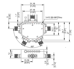 0.5 To 26.5 GHz SP4T Absorptive PIN Diode Switch
