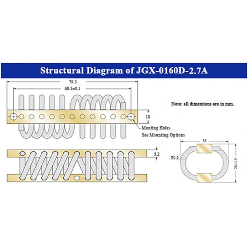 Embedded Electronics Noise Reduction with Stainless Steel Isolator JGX-0160D-2.7A