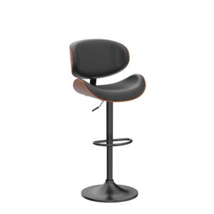 China Outdoor PU Leather Upholstered Bar Chair with Back and Footrest Adjustable Height wholesale