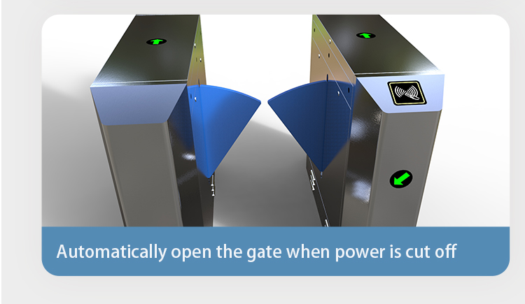 Automatic Revolving Electric Vertical Swing Turnstile Gate , Flap Barrier Turnstile Security Gate