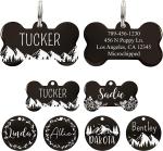 Customized Logo Sublimation Engraved Black Stainless Steel Dog Tags For Pets