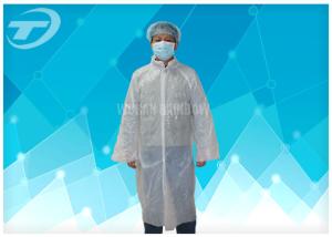 China PE Disposable Visitor Coats By Polyethylene Fabric CE Certificated wholesale
