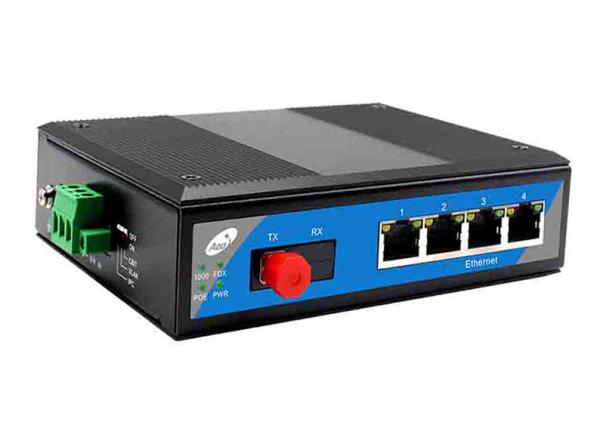 100km Transmission distance POE Switch With Full Gigabit 1 Fiber And 4 POE