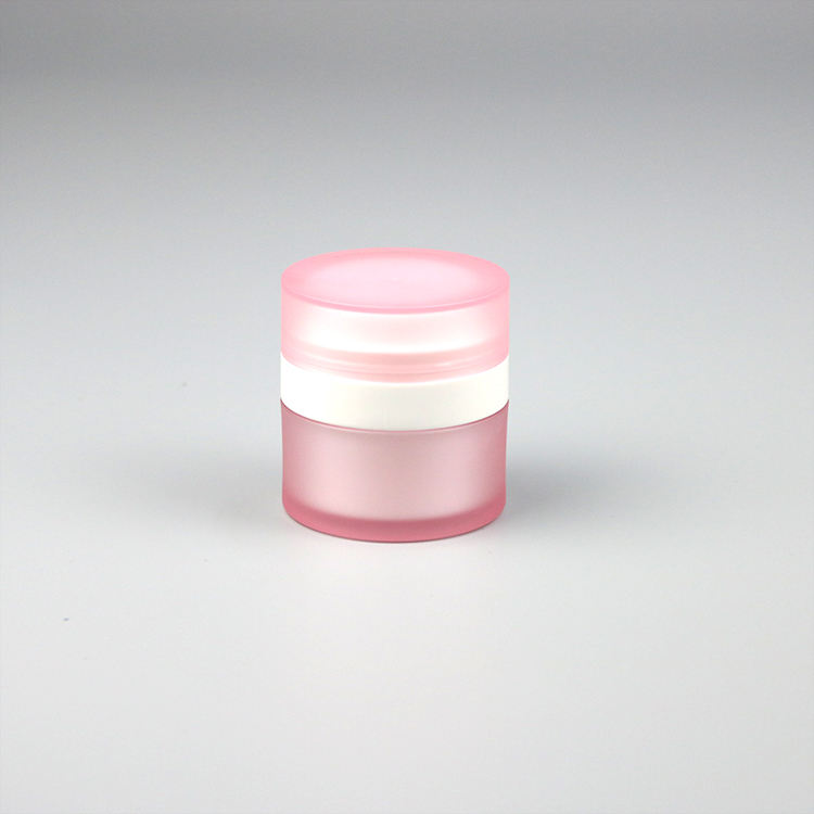 Custom Frosted White Airless Cosmetic Eye Cream Pump Jar Packaging 15g 30g 50g
