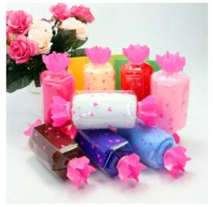 China New creative promotion gift product wedding gift candy shape towel wholesale