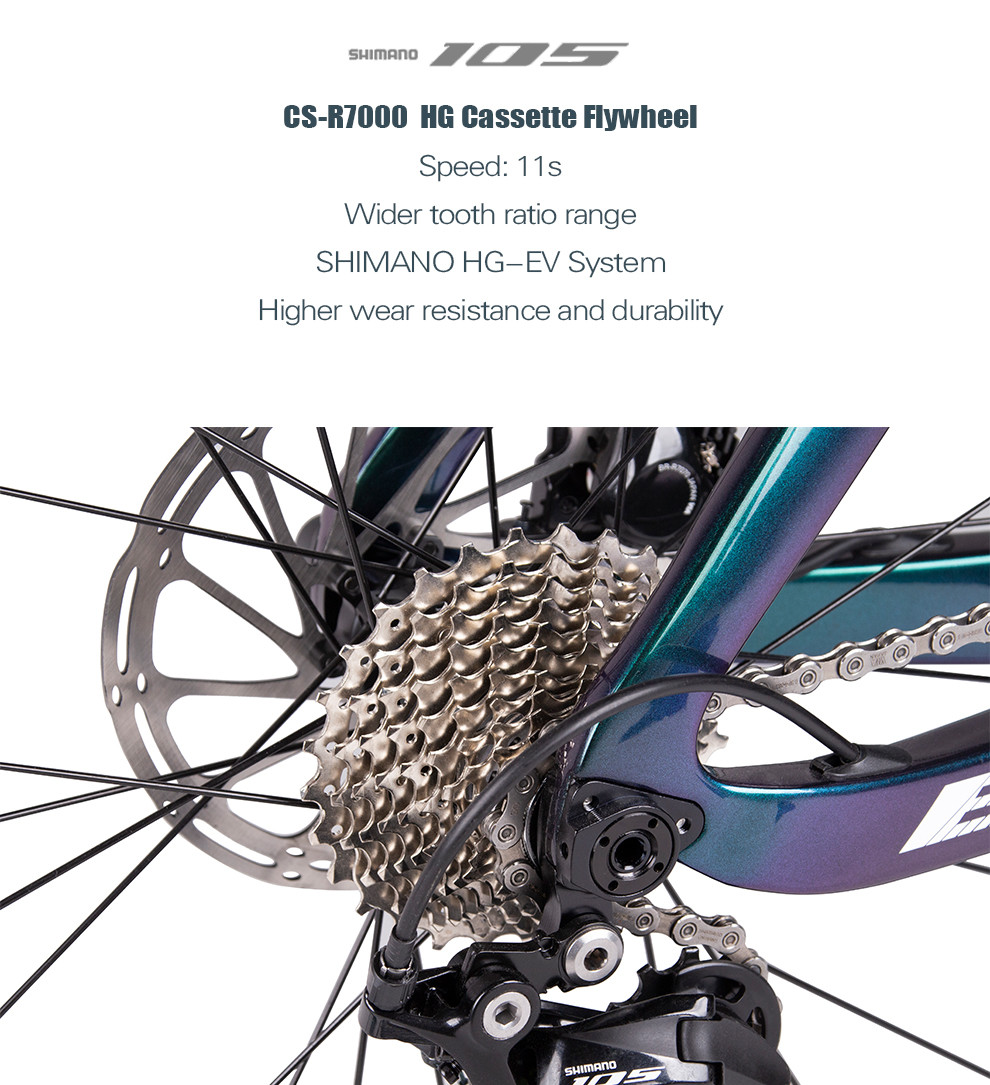 Full Carbon Fiber Disc Brake Road Bicycles 700C 22 Speed Road Bike