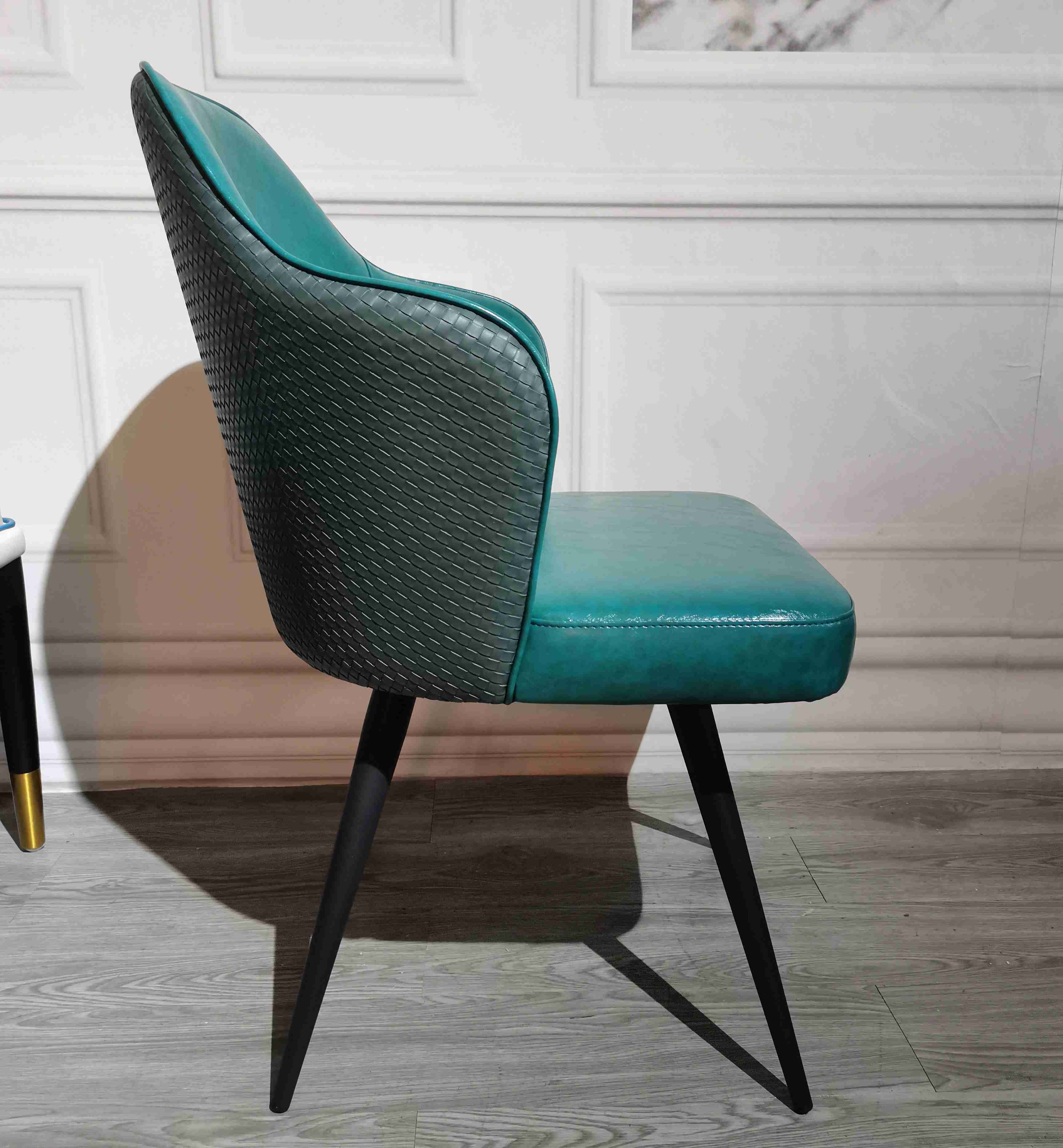 Home Blue nordic design dining chairs Light Luxury Leather Backrest Chair