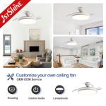 Flush Mounted 42" Retractable Ceiling Fan Light DC Motor 6 Speed Remote Control