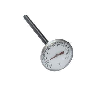 China 1&quot; 25MM SS Case Bimetal Stem Thermometer 100C Bimetal Temperature Gauge wholesale
