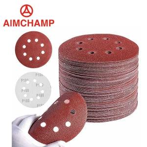 China Aluminum Oxide Sandpaper Disc Yellow Red Sanding Disc film Sanding Pad ceramic wholesale