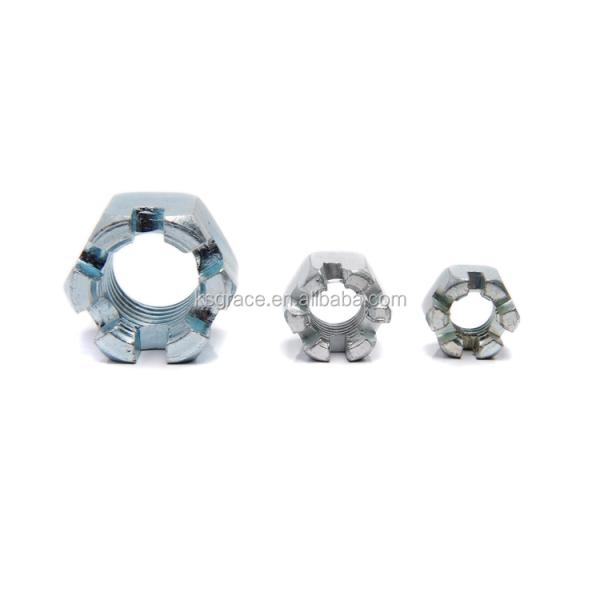 Round Lock Hexagon Slotted Nuts For Automotive Industry
