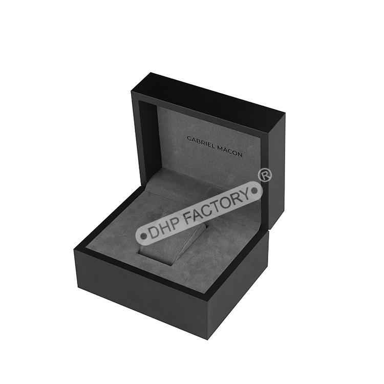 Luxury High Quality Custom Logo Black Rigid Cardboard Paper Gift Packaging Single Watch Box Caja De Regalo Para Reloj