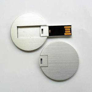 China Metal Mini Round Credit Card USB Sticks UDP flash 2.0 FCC approved on sale