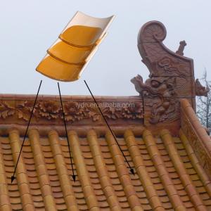 China Asian Buddhist Chinese Roof Ornaments Glazed Temples Decoration Golden Yellow wholesale