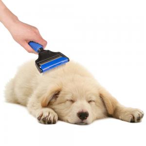 China Size 20 * 10.2cm Dog Hair Comb , Cat Fur Brush Professional Customized Logo wholesale