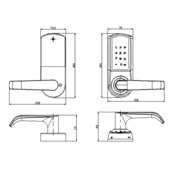 Electronic Keypad Deadbolt Door Lock 48mm Thickness 0.1S Keyless