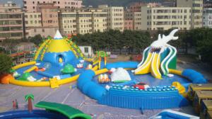China Giant Adults / Kids Inflatable Water Slide Pool for Funny Amusement Games wholesale