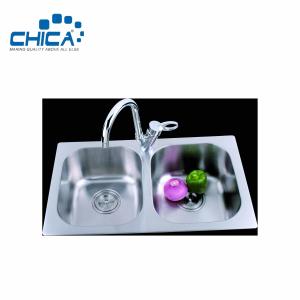 China Double Bowl Kitchen Sink Press Kitchen Sink Stainless Steel Kitchen Sink With Faucet wholesale