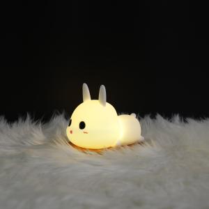 China Cartoon Rabbit Silicone LED Night Light Timing Off Sleep Companion Color Changing Kids Holiday Gift wholesale
