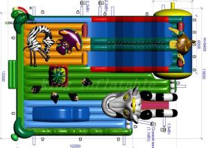 China Children Jungle Theme Inflatable Amusement Park With 2 Years Warranty wholesale