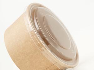 China Disposable 16 Oz Kraft Paper Food Bowls With Lids Takeaway Waterproof For Soup wholesale