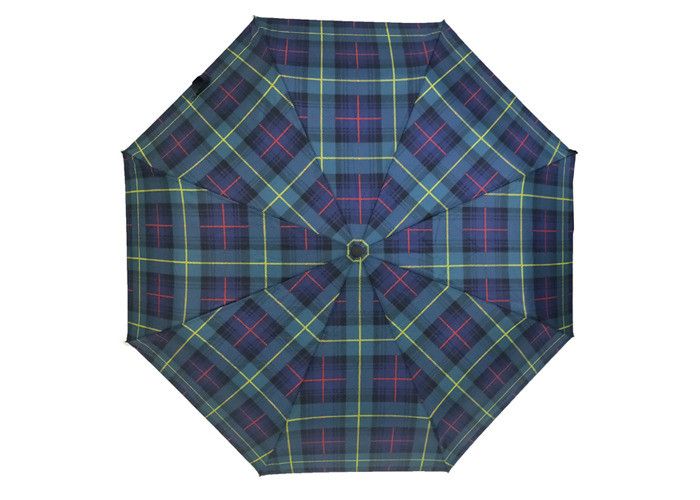 Classical Plaid Umbrella With Usb Charger Power Bank Handle Diameter 97cm