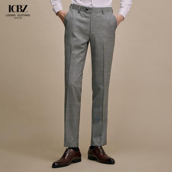 Classic Slim Fit Men's Pants Suit Trousers in Custom Size Wool for Business