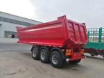 U Shape Tractor Trailer Truck / 4 Axle Dump Truck Tipper With 35m3 Cargo Box