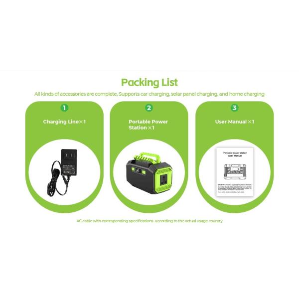 Portable 200W Multipurpose Solar Charging Lithium-Ion Battery Power Generator Camping Outdoor Emergency Power Station