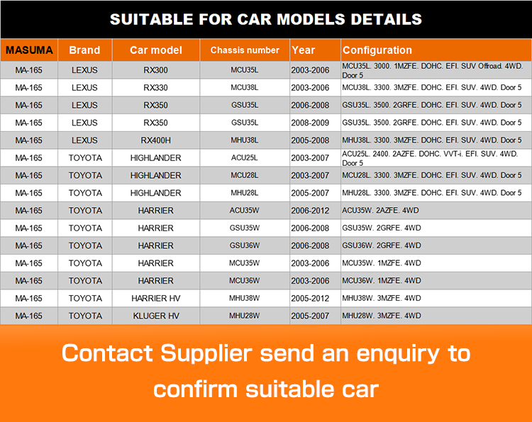MA-165 MASUMA Upper Control Arm 48710-48050 48710-0E020 for LEXUS RX300 MCU35L Suitable