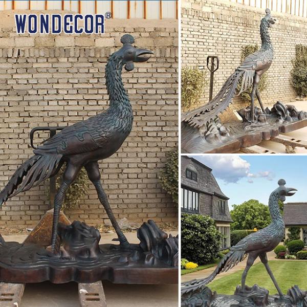 Mythical Fire Bird Statue Bronze Phoenix Sculpture