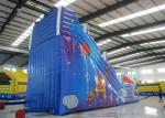 Spaceship themed inflatable high dry slide Top hot sale blue inflatable high