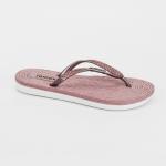 Water Resistant EVA Thick Sole Flip Flops Womens With Fabric Strap