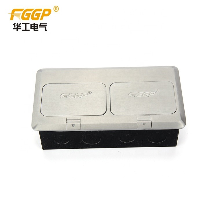 Residential 13a Double Pop Up Floor Socket Box With Rj45