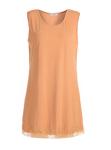Sleeveless Ladies Fashion Tops Lace Hem Vest With Double Layer Light Orange
