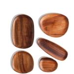 Customized Acacia Wood Serving Platter Printed Lacquer Wooden Food Serving