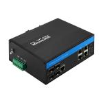 4RJ45 Ports Industrial Managed Ethernet Switch Hub Fiber Optic Wide Voltage