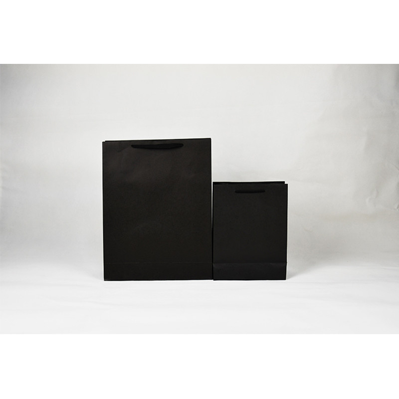 Customizable Luxury Shopping Paper Bag Black Shopping Bag With Handle