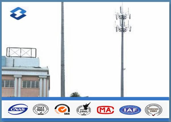 Microwave Telecommunication electric service pole , Hot Roll Steel Q420 wireless